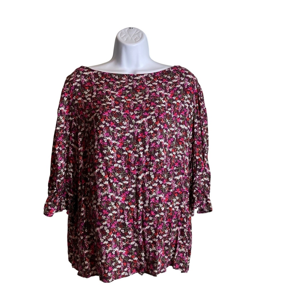 Draper James RSVP Women's Floral Cottagecore Top Size 1X Fairy Casual Botanical